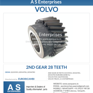 2ND GEAR 28 TEETH 22219353, 20544781, 20544783 EURORICAMBI For VOLVO FMX 460/FMX500, VOLVO TRUCK, A S ENTERPRISES