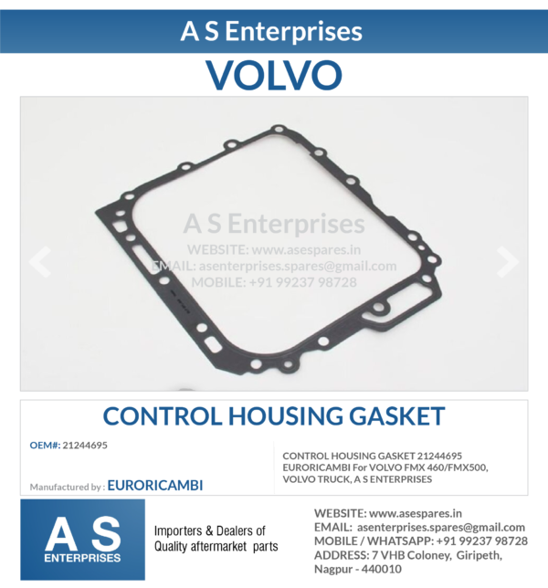 CONTROL HOUSING GASKET 21244695 EURORICAMBI For VOLVO FMX 460/FMX500, VOLVO TRUCK, A S ENTERPRISES