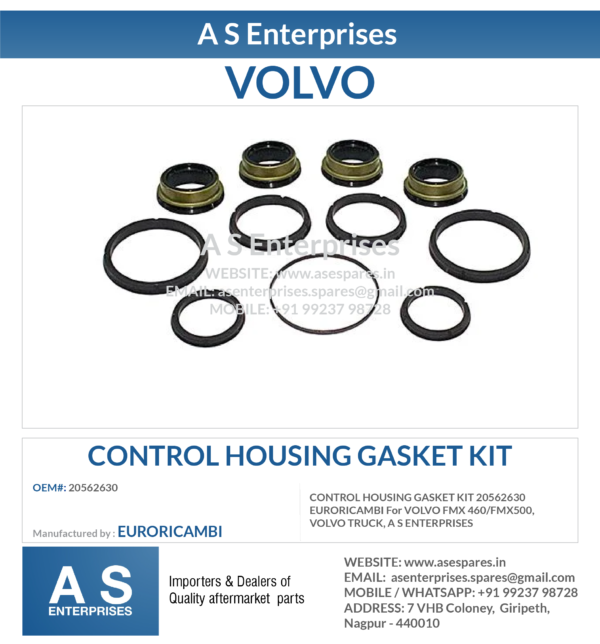 CONTROL HOUSING GASKET KIT 20562630 EURORICAMBI For VOLVO FMX 460/FMX500, VOLVO TRUCK, A S ENTERPRISES