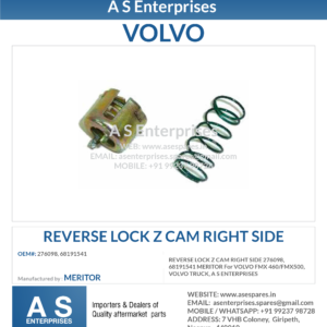 REVERSE LOCK Z CAM RIGHT SIDE 276098, 68191541 MERITOR For VOLVO FMX 460/FMX500, VOLVO TRUCK, A S ENTERPRISES