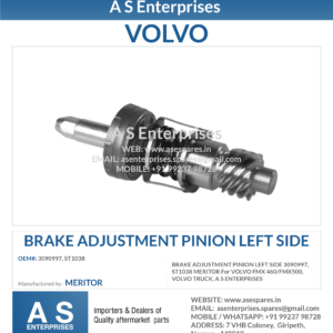 BRAKE ADJUSTMENT PINION LEFT SIDE 3090997, ST1038 MERITOR For VOLVO FMX 460/FMX500, VOLVO TRUCK, A S ENTERPRISES