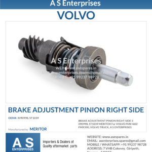 BRAKE ADJUSTMENT PINION RIGHT SIDE 3090998, ST1039 MERITOR For VOLVO FMX 460/FMX500, VOLVO TRUCK, A S ENTERPRISES