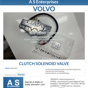 CLUTCH SOLENOID VALVE 22327072 VOLVO For VOLVO FMX 460/FMX500, VOLVO TRUCK, A S ENTERPRISES