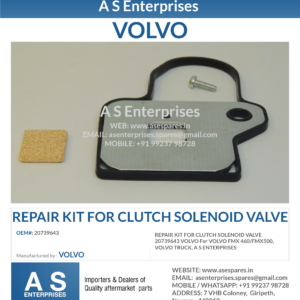 REPAIR KIT FOR CLUTCH SOLENOID VALVE 20739643 VOLVO For VOLVO FMX 460/FMX500, VOLVO TRUCK, A S ENTERPRISES