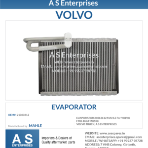 EVAPORATOR 21063612 MAHLE For VOLVO FMX 460/FMX500, VOLVO TRUCK, A S ENTERPRISES