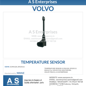 TEMPERATURE SENSOR 21396128, 20520111 MAHLE For VOLVO FMX 460/FMX500, VOLVO TRUCK, A S ENTERPRISES