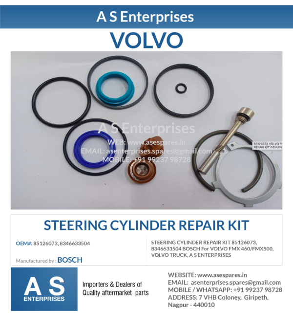 STEERING CYLINDER REPAIR KIT 85126073, 8346633504 BOSCH For VOLVO FMX 460/FMX500, VOLVO TRUCK, A S ENTERPRISES