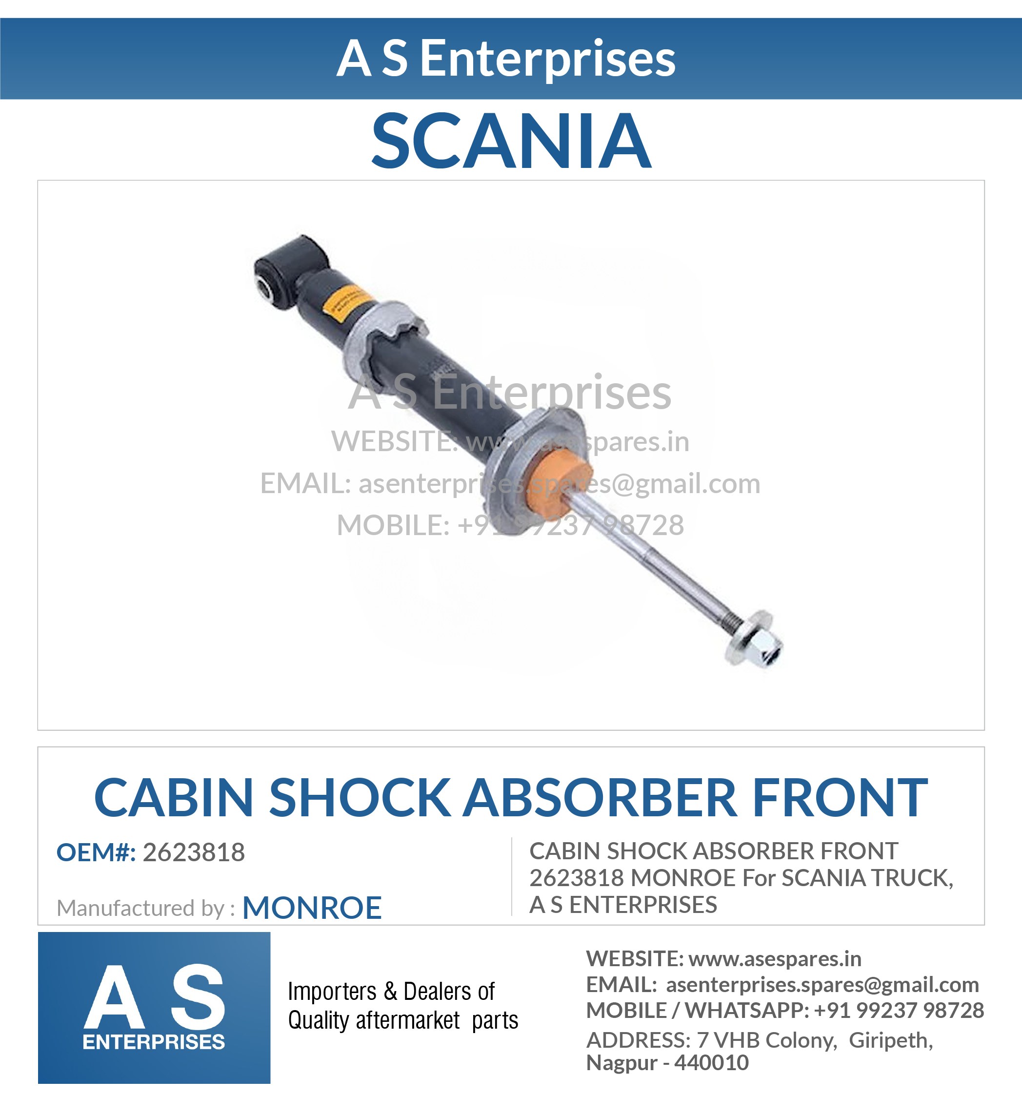 CABIN SHOCK ABSORBER FRONT