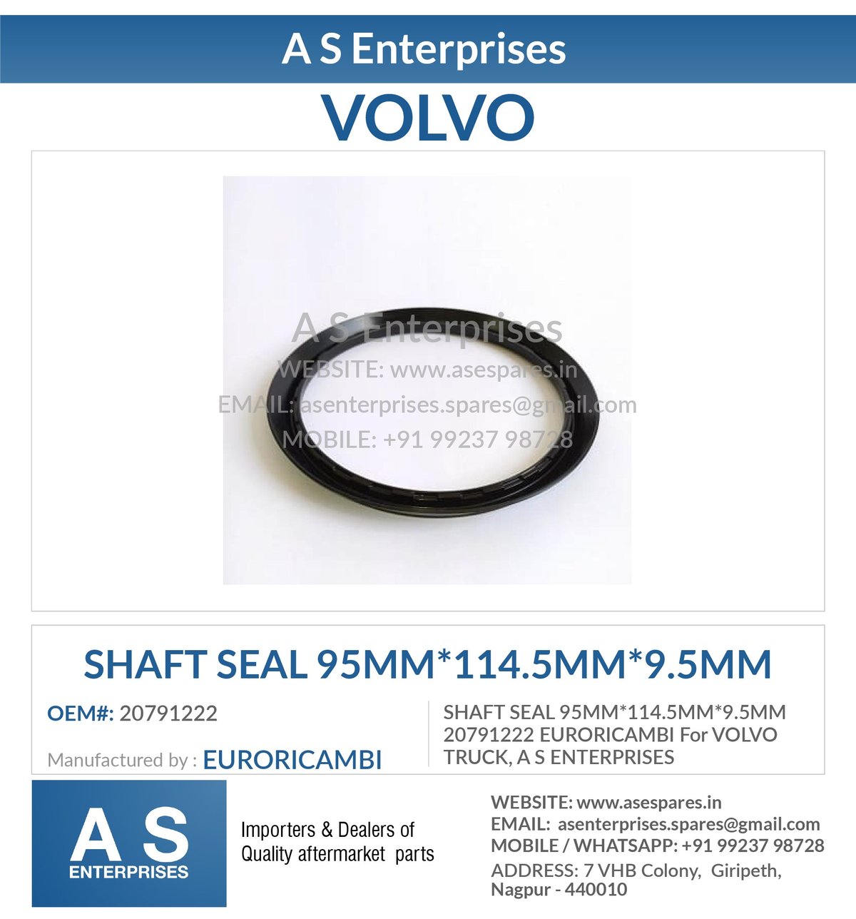 SHAFT SEAL 95MM*114.5MM*9.5MM