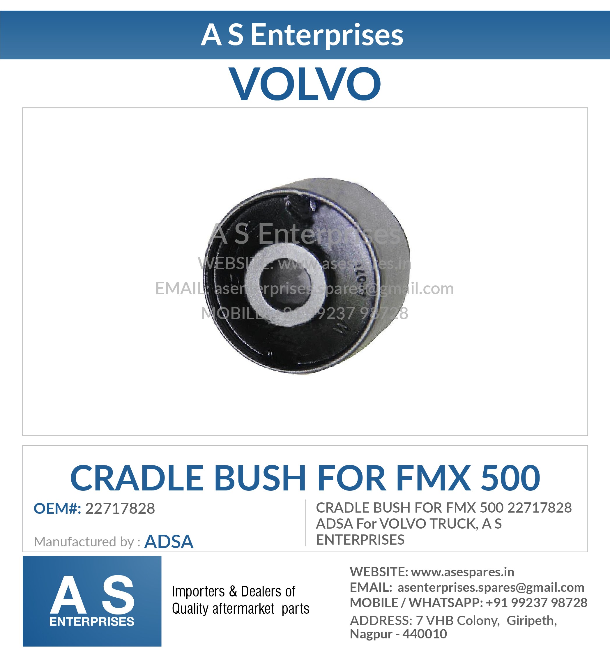 CRADLE BUSH FOR FMX 500