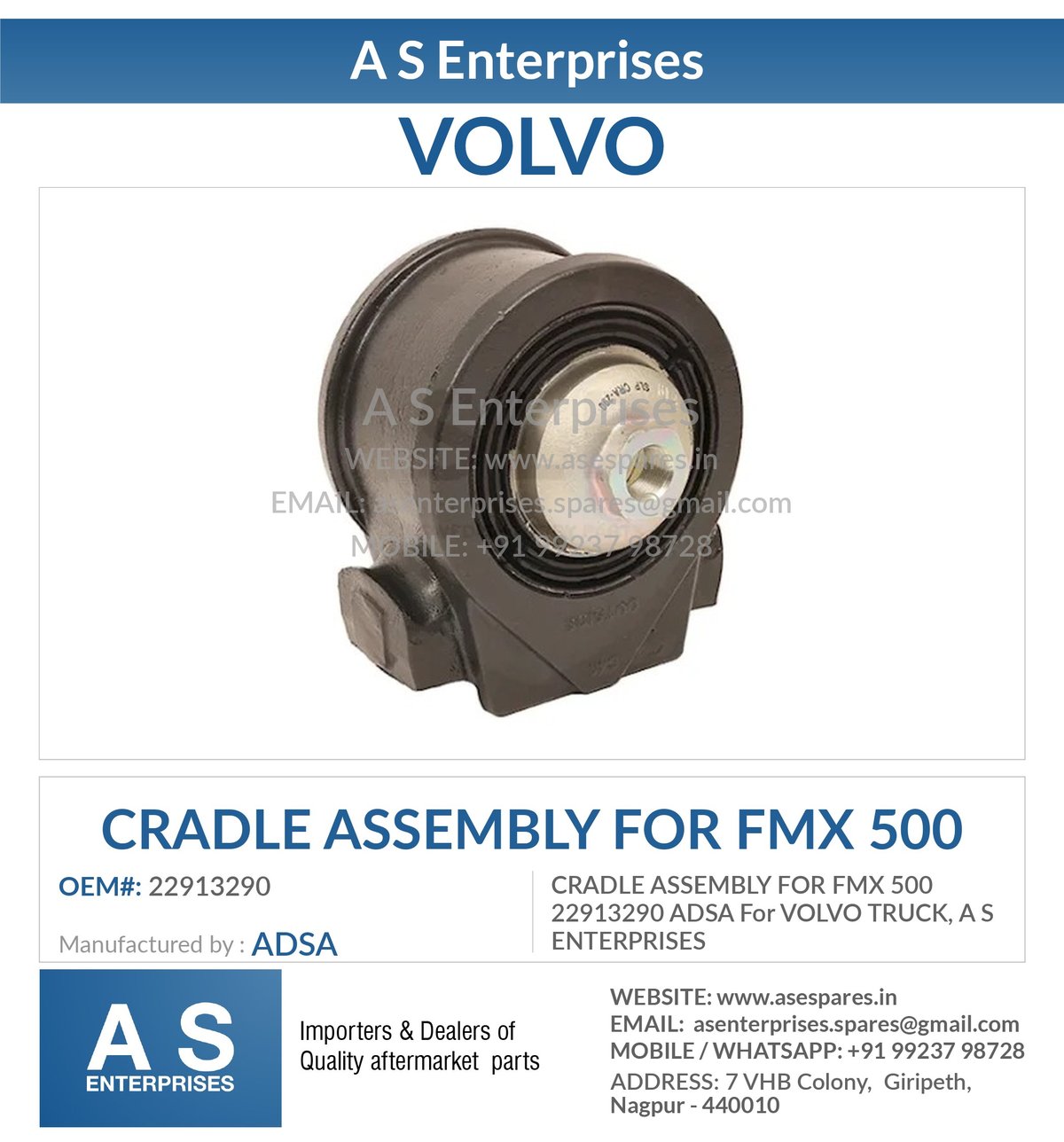 CRADLE ASSEMBLY FOR FMX 500